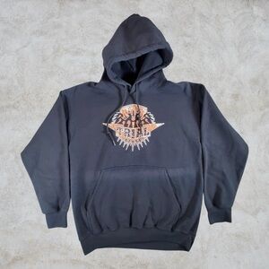 Vintage‎ Trial Hoodie Mens Medium Black Y2K 90s HXC Hardcore Band Pullover Metal